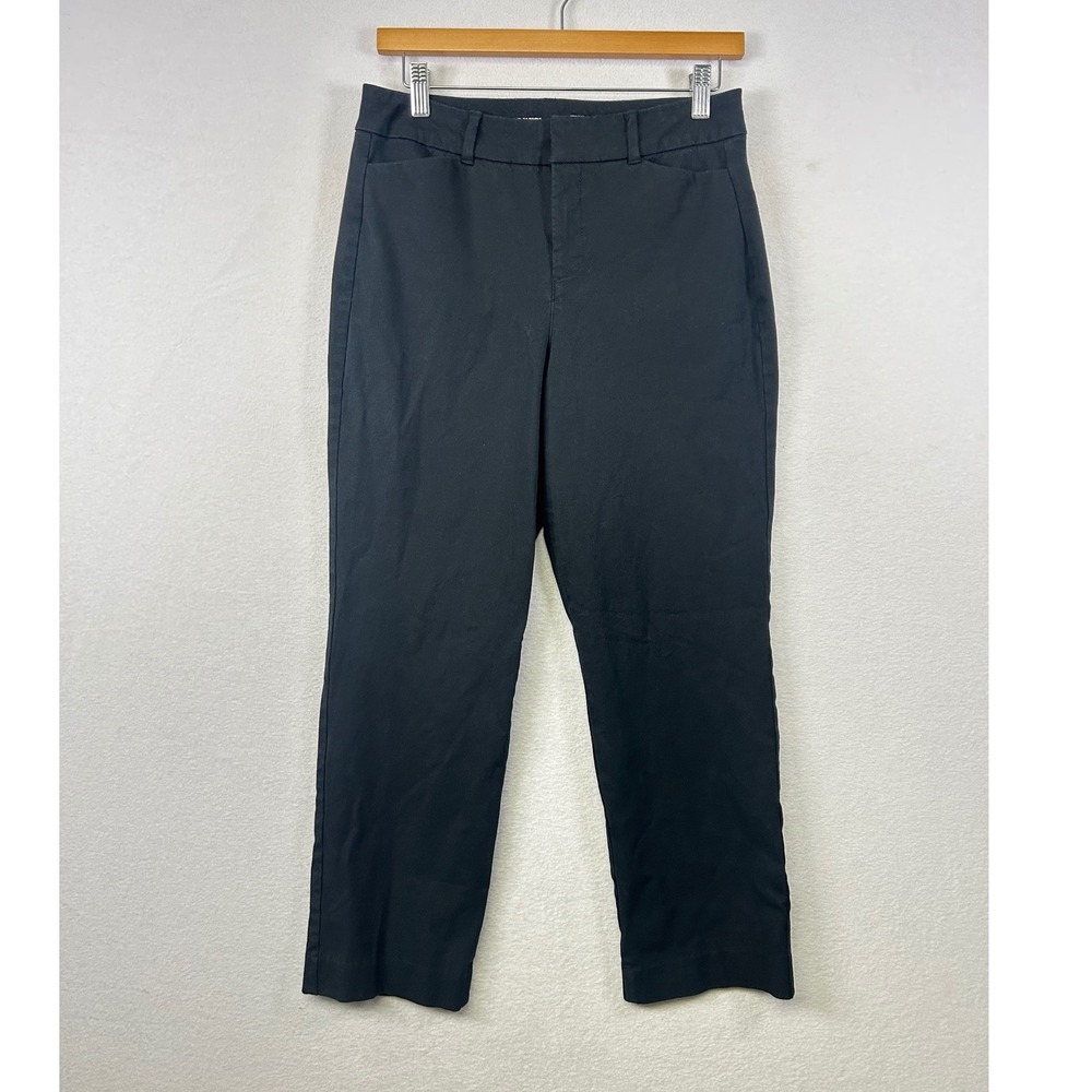 Old Navy High Rise Pixie Straight Leg Pants Black Secret Smooth Pockets‎ Size 6